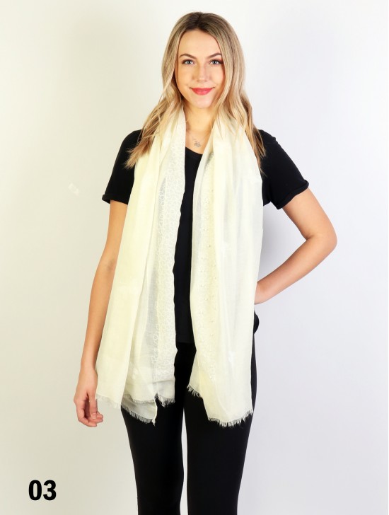 Butterflies & Pearls Stitch Print Fashion Scarf